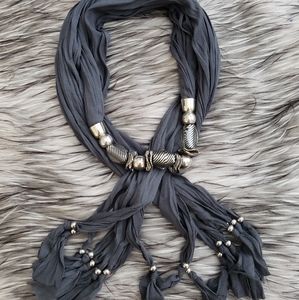 Beaded necklace scarf